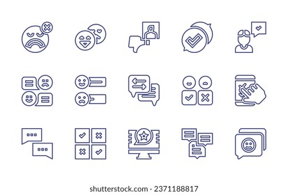 Feedback line icon set. Editable stroke. Vector illustration. Containing feedback, customer feedback.