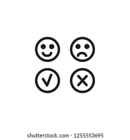 Feedback line icon. Smiley, like, dislike. Rejection concept. Can be used for topics like customer review, rate, approval, online store
