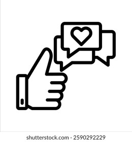Feedback Line Vector Illustration On White Background.