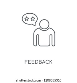 Feedback linear icon. Feedback concept stroke symbol design. Thin graphic elements vector illustration, outline pattern on a white background, eps 10.