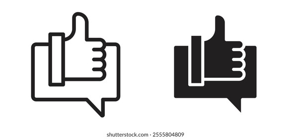 Feedback liner icon vector set.