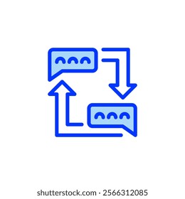 Feedback Loop Filled Line Icon. linear style sign for mobile concept and web design. Outline vector icon.