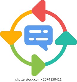 Feedback Loop Flat Icon Vector Design