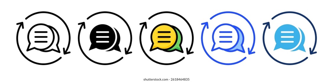 Coleção De Ícones De Loop De Comentários Com Vários Estilos
