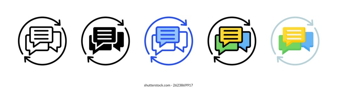 Feedback Loop Icon Collection With Multiple Styles