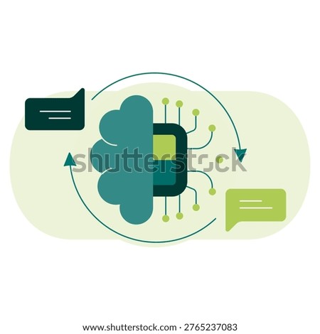Feedback Loop Icon, Iterative Response Cycle and Output Refinement Process for AI Systems, Improving Accuracy Through Continuous Input and Output Optimization