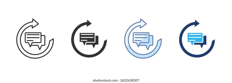 Feedback Loop Icon Set Multiple Style Collection
