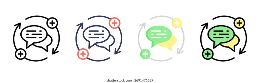 Feedback Loop icon set multiple style collection