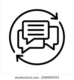 Feedback Loop Line Vector Illustration On White Background.