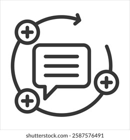 Feedback Loop Outline Icon Vector Illustration