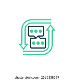 Feedback Loop Two Tone Color Icon. linear style sign for mobile concept and web design. Outline vector icon.