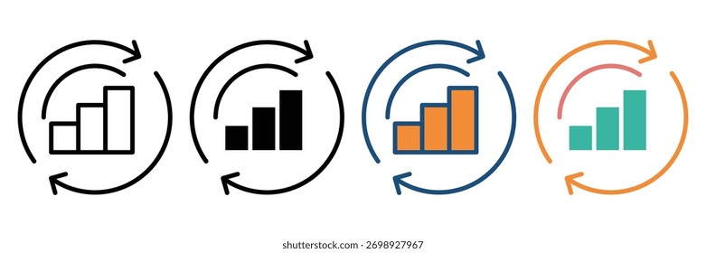 feedback loop ícone web coleção de estilos múltiplos