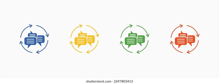 Feedback Loops Icon Set Color Multiple Style Collection