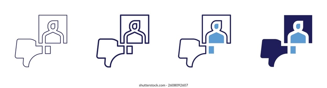 Feedback loyalty icon in 4 different styles. Thin Line, Line, Bold Line, Duotone. Duotone style. Editable stroke.