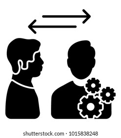 
Feedback management. Glyph icon feedback analytics
