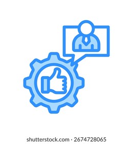 Feedback Management Icon Blue Color Vector Illustration