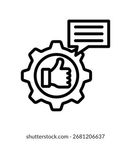 Ilustración vectorial de esquema de icono de gestión de Comentarios