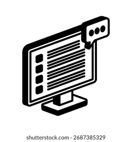 Icono isométrico de la mini ilustración del Comentarios. Uso Para El Concepto Moderno, Impresión, Ui, Ux Kit, Web Y Desarrollo De App. Vector Relacionado Con El Mercado, Negocios, Finanzas