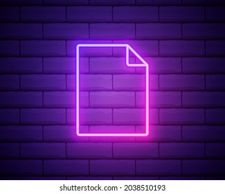 Feedback neon icon. Elements of education set. Simple icon for websites, web design, mobile app, info graphics isolated on brick wall.