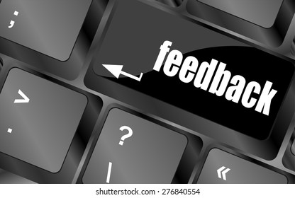 feedback on computer keyboard key button vector