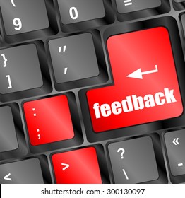 feedback on computer keyboard key button. vector illustration