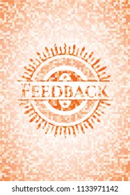 Feedback orange mosaic emblem