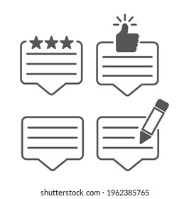 feedback outline business icon set
