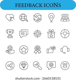 Coleção de conjuntos de ícones da estrutura de tópicos de comentários.