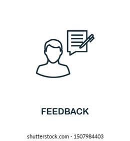 Feedback outline icon. Thin line concept element from customer service icons collection. Creative Feedback icon for mobile apps and web usage.