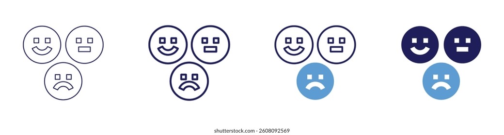 Feedback performance icon in 4 different styles. Thin Line, Line, Bold Line, Duotone. Duotone style. Editable stroke.