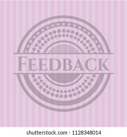 Feedback pink emblem. Retro