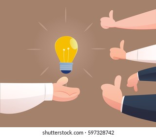 Feedback, Positive feedback concept. Vector illustration. Minimal and flat design