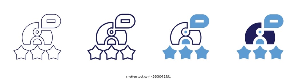 Feedback privacy icon in 4 different styles. Thin Line, Line, Bold Line, Duotone. Duotone style. Editable stroke.