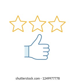 Feedback and rating color icon. Linear vector