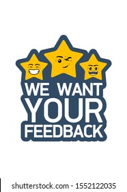 feedback rating emoji stars. Flat design Online Review. Customer reviews, emoticon rating, classification concept. Emoji rating system Vector Illustration. Enjoying app. Rate us vector illustration.