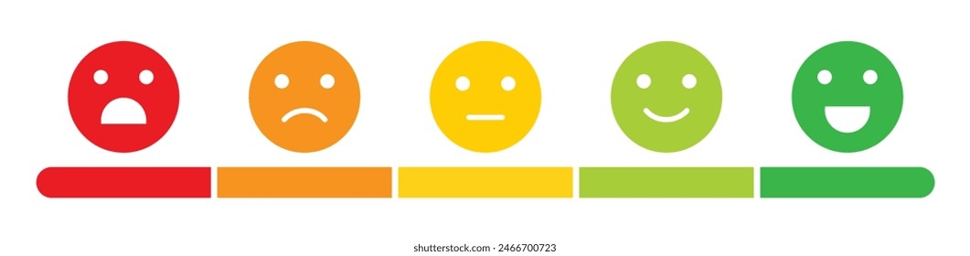 Comentarios de valoración emojis icono de Vector. Iconos de emoticonos excelentes, buenos, medios, pobres. Comentarios de satisfacción del Cliente se enfrenta al diseño del Vector. Expresión facial en color blanco.