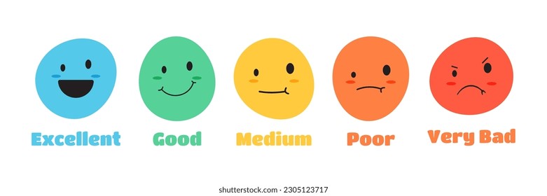 Feedback rating emotion face vector icon. These icons can be used on satisfaction meters and as feedback from respondents.