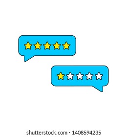 Feedback or Rating. Rank, level of satisfaction rating. Five stars customer product rating review. 5 star rating icon. Vector illustration.