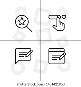 Feedback rating rate, favorite icon set ransparent background