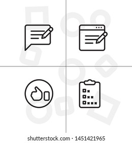 Feedback rating rate, favorite icon set ransparent background