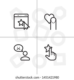 Feedback rating rate, favorite icon set ransparent background