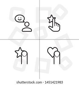 Feedback rating rate, favorite icon set ransparent background