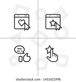 Feedback rating rate, favorite icon set ransparent background