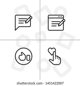 Feedback rating rate, favorite icon set ransparent background