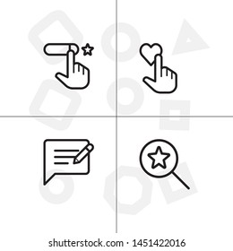 Feedback rating rate, favorite icon set ransparent background