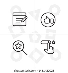Feedback rating rate, favorite icon set ransparent background