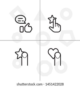 Feedback rating rate, favorite icon set ransparent background