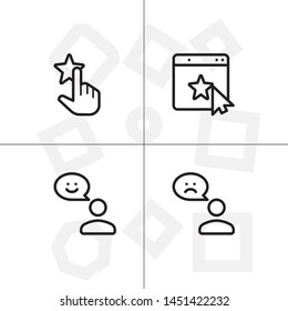 Feedback rating rate, favorite icon set ransparent background