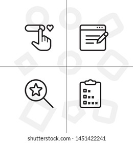 Feedback rating rate, favorite icon set ransparent background