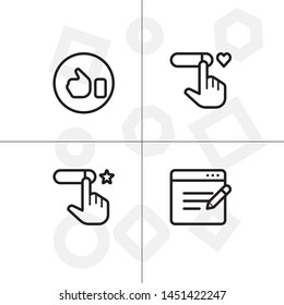 Feedback rating rate, favorite icon set ransparent background